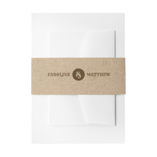 Bandeau De Faire-part Bandes de ventre rustique en papier Kraft