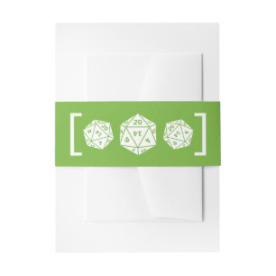 Bandeau De Faire-part Bandes Mariages de ventre de jeu de dés D20 Vert