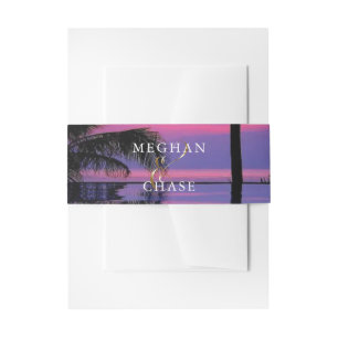Bandeau De Faire-part Bandes mariages   Plage de nuit tropicale exotique