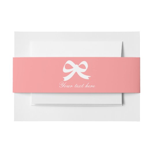 Bandeau De Faire-part Bandes ventrales à enveloppe corail rose (Devant Example)