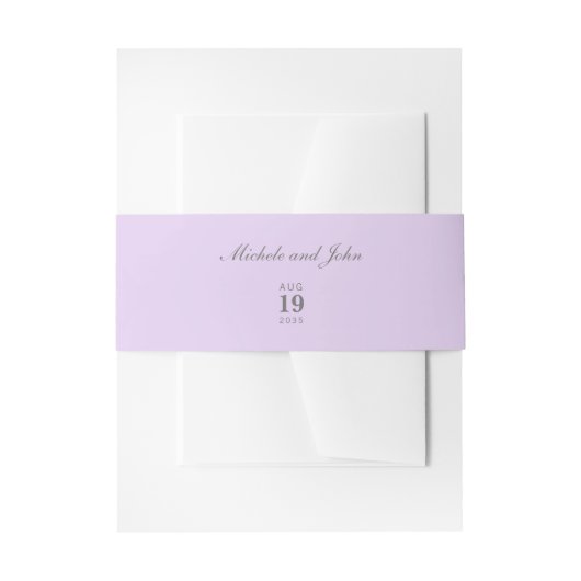 Bandeau De Faire-part Bandes ventrales Mariage Lilac simples (Devant example)