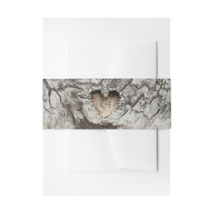 Bandeau De Faire-part Barque de bouleau Vieux arbre Bois Coeur Mariage