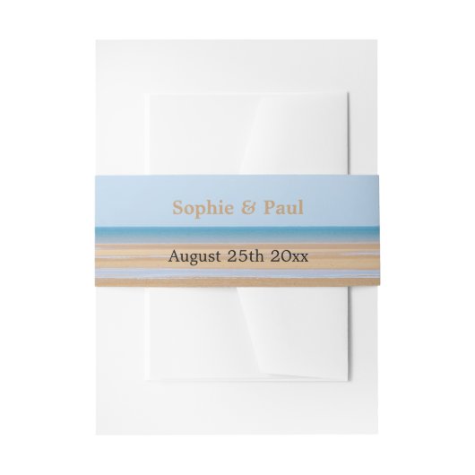 Bandeau De Faire-part Beach Wedding Invitation Belly Band (Devant example)