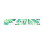 Bandeau De Faire-part Beachy White & Green Tropical Feuille Mariage (Plat)