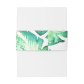 Bandeau De Faire-part Beachy White & Green Tropical Feuille Mariage (Dos Example)