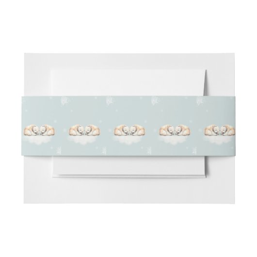 Bandeau De Faire-part Bearly Wait Double Snuggings Twin Polar Bears (Devant Example)