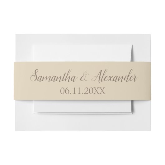 Bandeau De Faire-part Beau Beige et Brown (Devant Example)