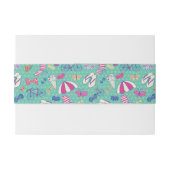 Bandeau De Faire-part Beau motif avec des éléments d'été (Dos exemple)