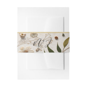 Bandeau De Faire-part Beauté de la Nature Fleurs et Feuilles Botaniques
