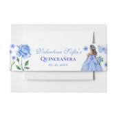 Bandeau De Faire-part Bébé Bleu Rose Princesse Papillon Quinceañera (Devant Example)