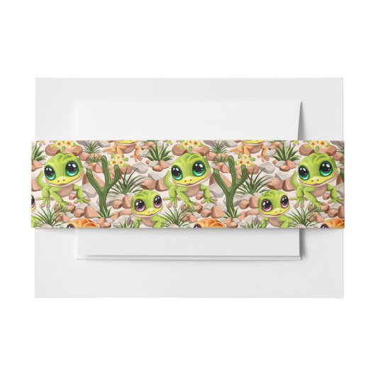 Bandeau De Faire-part Bébé Geckos jote personnages de dessin (Devant Example)