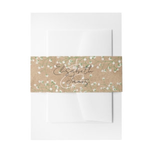 Bandeau De Faire-part Bébé's Breath White Flowers Rustic Boho Mariage