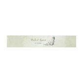 Bandeau De Faire-part Belle fleurs blanches vert feuille mariage (Plat)