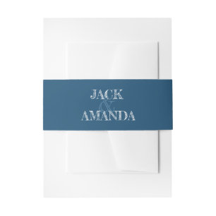 Bandeau De Faire-part Belle Reto Classic Bleu Mariages groupes du ventre
