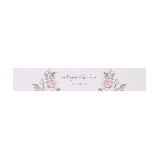 Bandeau De Faire-part Belle Rose douce violette Mariage (Plat)