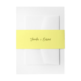 Bandeau De Faire-part Beurre minimum Mariage jaune
