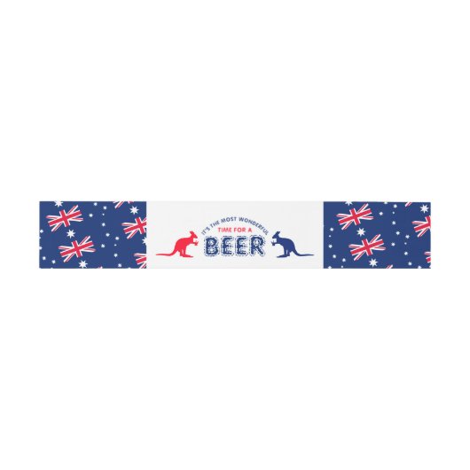 Bandeau De Faire-part Bière Kangaroo, Drapeau australien Noël (Plat)