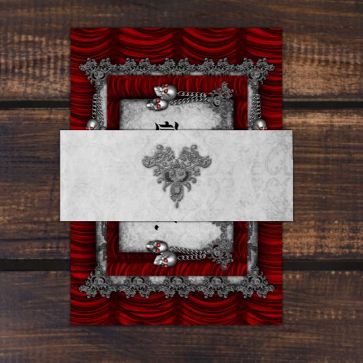 Bandeau De Faire-part Bijou noir Mariage gothique