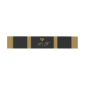 Bandeau De Faire-part Black and Gold Scroll Mariage Belly Band (Plat)