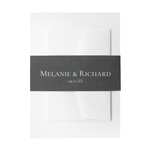 Bandeau De Faire-part Black Chalk Board Invitation Bande de ventre
