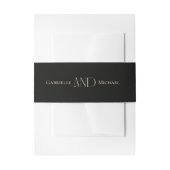 Bandeau De Faire-part Black Cream Timeless Elegant Monogram Wedding (Devant example)