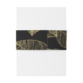 Bandeau De Faire-part Black & Gold Faux Feuille Mariage moderne (Dos Example)