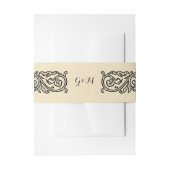 Bandeau De Faire-part Black Scroll Monogrammed Elegant Invitation  (Devant example)