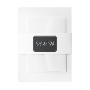 Bandeau De Faire-part Black Simply Elegant Mariage Belly Bands