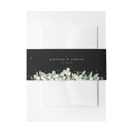 Bandeau De Faire-part Black Snowberry+Eucalyptus Portrait Mariage (Devant example)