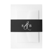 Bandeau De Faire-part Black Whimsical Calligraphy Wedding Monogram (Devant example)