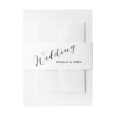 Bandeau De Faire-part Black & White Elegant Wedding Invitation Bellyband (Devant example)