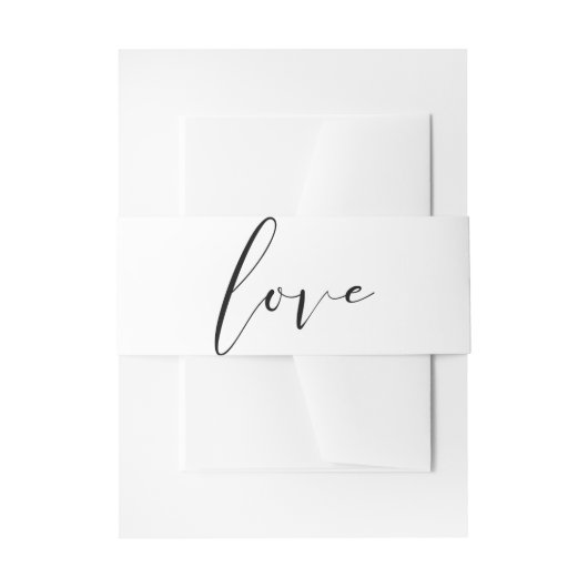 Bandeau De Faire-part Black & White LOVE Minimal Mariage moderne (Devant example)