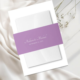 Bandeau De Faire-part Blanc pourpre minimal