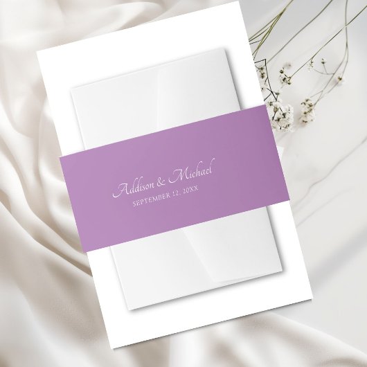 Bandeau De Faire-part Blanc pourpre minimal