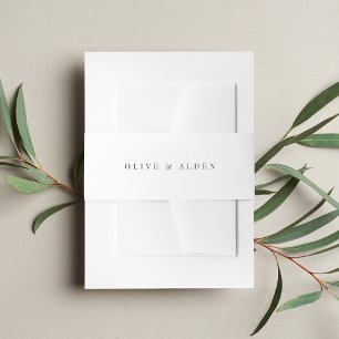 Bandeau De Faire-part Blanc solide + Mariage noir classique