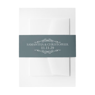 Bandeau De Faire-part Bleu ardoise simple