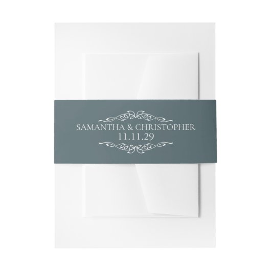 Bandeau De Faire-part Bleu ardoise simple (Devant example)