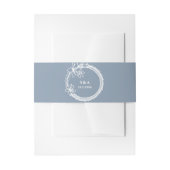 Bandeau De Faire-part Bleu Blanc Mariage Monogramme Floral (Devant example)