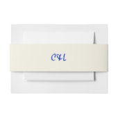 Bandeau De Faire-part Bleu blanc rétro manuscrit (Devant Example)