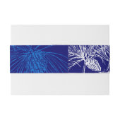 Bandeau De Faire-part Bleu Blanc Vacances Pin Motif Bandes (Dos exemple)