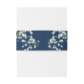 Bandeau De Faire-part Bleu & Blancs Respirer Floral Mariage élégant (Dos Example)