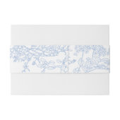 Bandeau De Faire-part Bleu Chinoiserie Toile de Jouy Mariage (Dos exemple)