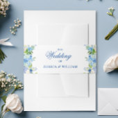 Bandeau De Faire-part Bleu clair Hydrangea Aquarelle Mariage Floral