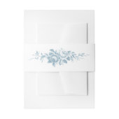 Bandeau De Faire-part Bleu classique élégant gravé floral (Devant example)