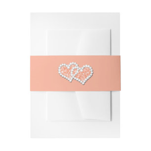 Bandeau De Faire-part Bleu, Coeurs Pêche Faire-part de mariage Bande de
