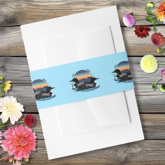 Bandeau De Faire-part Bleu couché de soleil