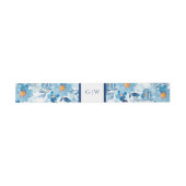 Bandeau De Faire-part Bleu Daisy Flower Belly Band Invitation (Plat)
