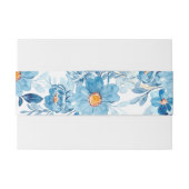 Bandeau De Faire-part Bleu Daisy Flower Belly Band Invitation (Dos exemple)