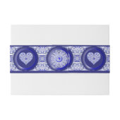 Bandeau De Faire-part Bleu de dentelle en céramique de Grèce (Dos exemple)