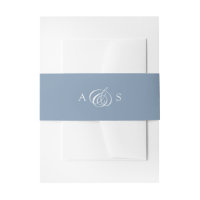 Bleu Dusty Initiales Faire-part de mariage Belly B